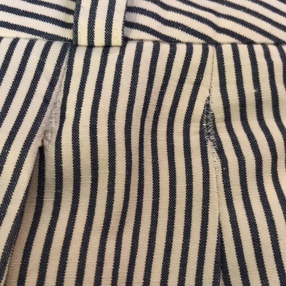 Talbots fully lined navy/eggshell striped cropped pants. Sz 22W PETITE - Picture 7 of 7